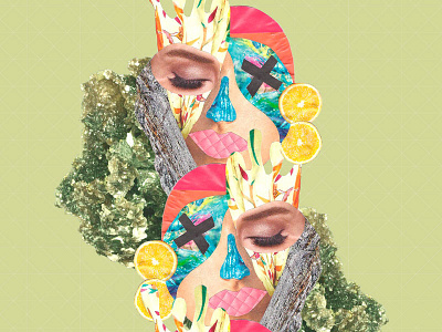 Carioca afrodisiac art carioca collage girl orange