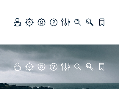 Magazine App Iconography bookmarks faq filters iconography icons line icons magnifier profile search settings stroke icons strokes