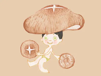 mushroom painting watercolor