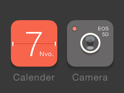 Calender&Camera app calender camera icon theme