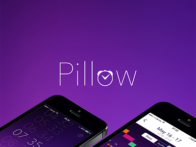 Pillow for iOS - Logo app brand flat identity ios logo pillow purple sleep sleep quality sleep tracking