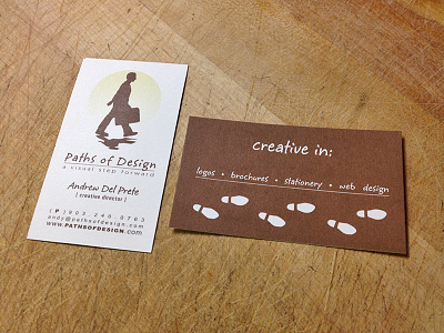 Paths of Design - Old Business Cards business cards college design freelance identity logo memories paths