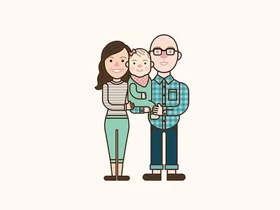 Family portrait baby family illustration portrait vector