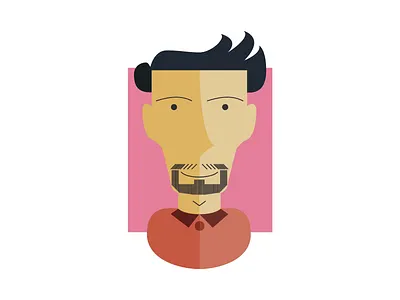 Portrait doodle flat illustration