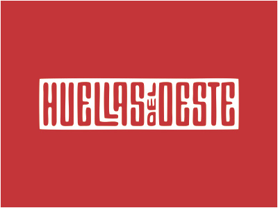 Huellas del Oeste aborigen handmade huella logo paint stamp trace trail tread typography