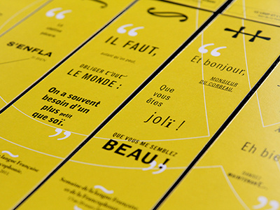 Fables de la Fontaine artdirection black bookmark editorial editorialdesign fables frenchlitterature graphic graphicdesign type typography yellow