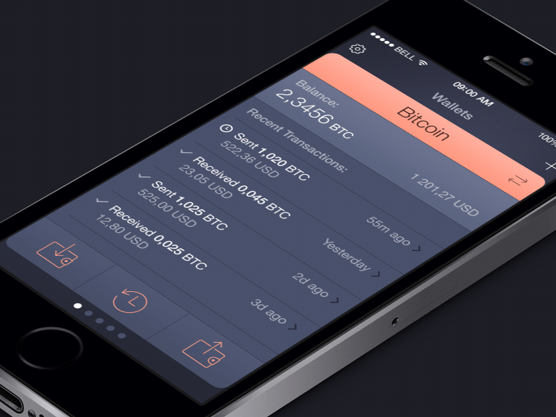 Cryptocoin Wallet App UI Animation animation app bitcoin cryptocurrency flat gif ios iphone payment ui ux wallet