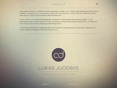 Portfolio '14-'15 about freelance personal portfolio showcase theme web website