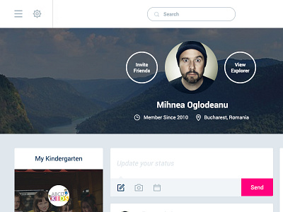 Kindergarten Profile Page clean design flat interface non profit school simple ui user ux