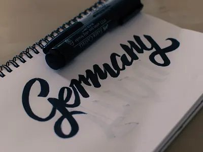 Germany brush calligraphy germany lettering logo