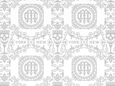 Studio Pattern detail monogram new york ornate pattern skull wallpaper