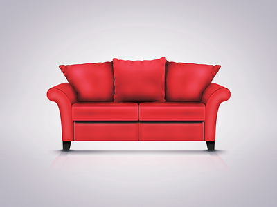 Red Couch couch cozy digital illo illustration red sofa tv