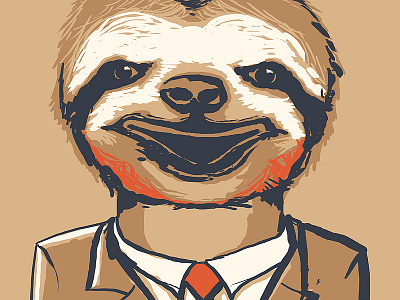 Sloth animal illustration screen print sloth suit