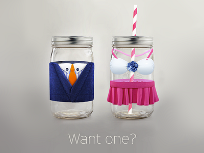 Jarre Dribbble cg dressed jar realistic straw