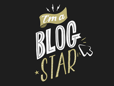 Blog Star arrow black blog blogger hand insignia logo rock star thunder typography