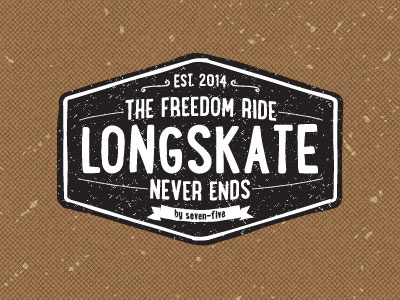 Longskate Tee Logo extreme sports longboarding shield skateboarding sports branding vector