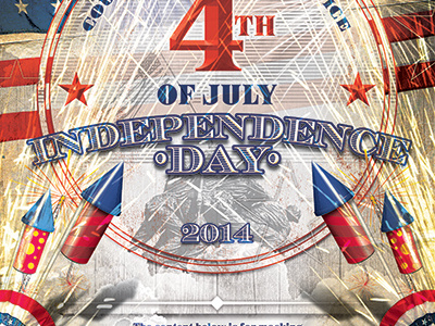 Vintage 4th of July Event Flyer Template 4th of july america american blue fireworks flag free freedom honor independence day july