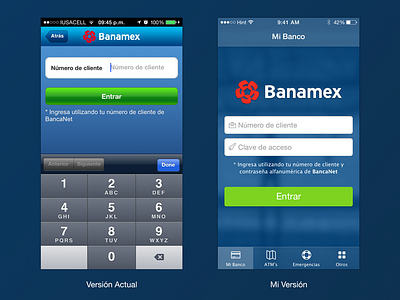 App Banamex app banamex ios rediseño sketch