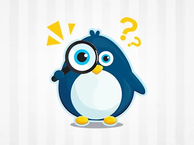 Curious penguin curious illustration magnifier penguin question what