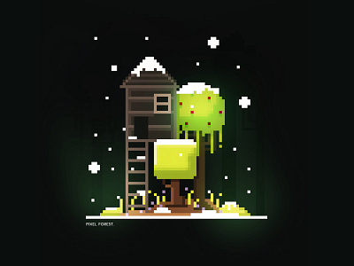 Pixel Forest forest green illustration pixel pixel art snow