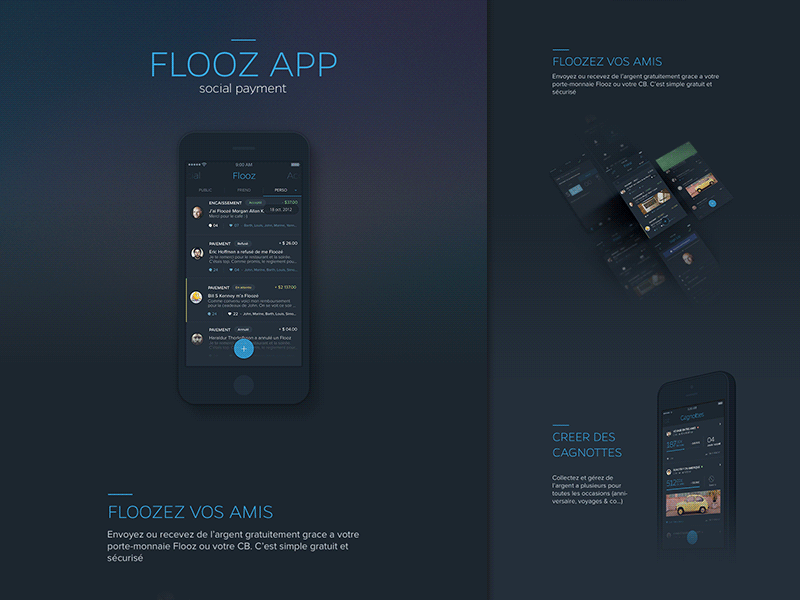 Case Study animation app case dark flooz iphone mobile study ui ux