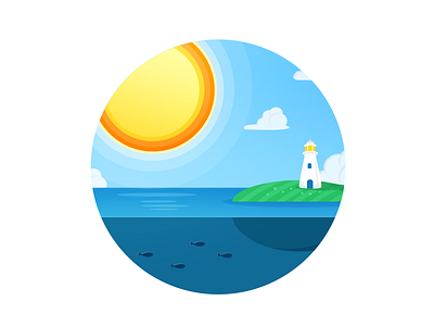 Sun chiho colour flat ios7 island sea sun