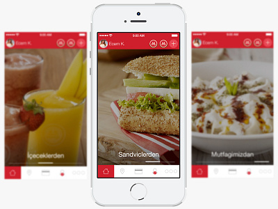 Menu Design app blurred cafe category design flat design ios ios7 menu restaurant