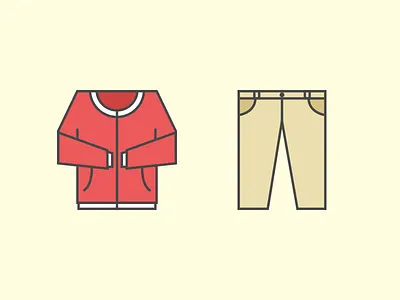 Wardrobe clothes icon jacket outline pants pastel