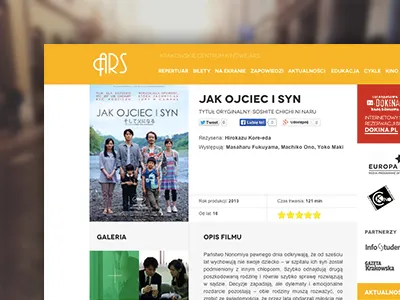 Ars ars cinema cracow film flat layout movie web webdesign website