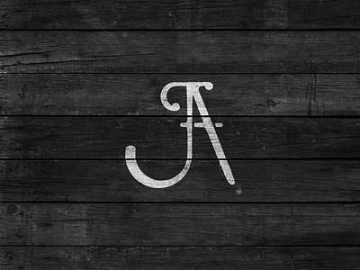 JA Monogram brand gangster ja logo minimal monogram photographer script simple texture vector