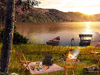 Buhalo Vodka – photo composing for site nature site sunset vodka webdesign