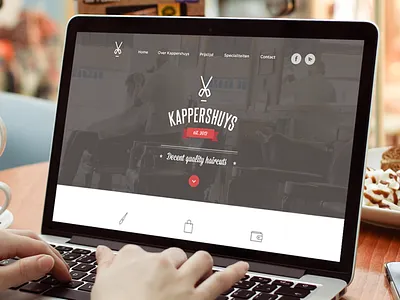 Barber Website barber brown design red ui vintage webdesign