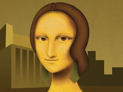 Mona Lisa Art Deco art deco davinci illustration leonardo davinci mona lisa monalisa