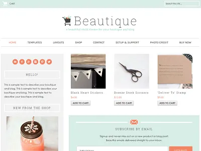Beautique- Genesis Theme blog boutique design eshop genesis genesis theme shopping cart wordpress