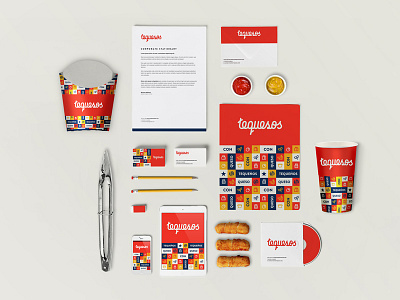 Tequesos brand branding business card identity letterhead pen print retro