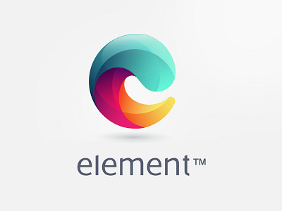 Element colorful custom made e initial logo