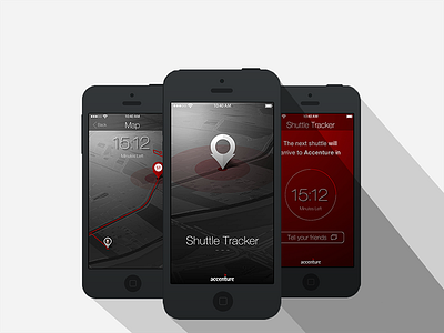 Shuttle Tracker App accenture clock maps mobile prototype shuttle timer tracker