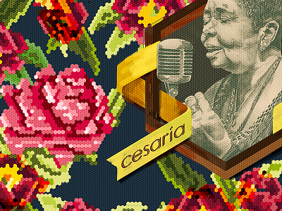 Ave Cesaria boldatwork cesaria evora mosaert pattern stromae textile wax