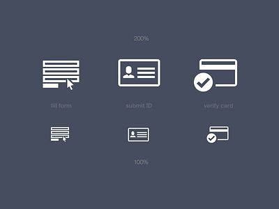 Verification Steps Pictograms icons minimal one colour pictograms