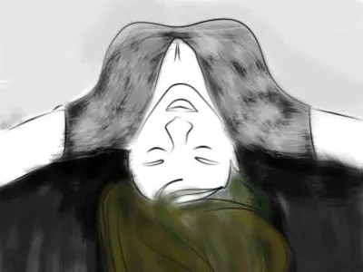 time pass sketch :) dreaming girl minimal photoshop art rough sketch sweet