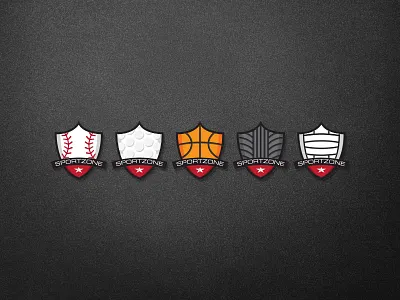 Sportzone Icons badge baseball basketball crest golf icon racing sports volleyball