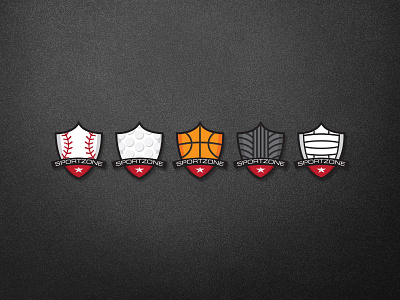 Sportzone Icons badge baseball basketball crest golf icon racing sports volleyball
