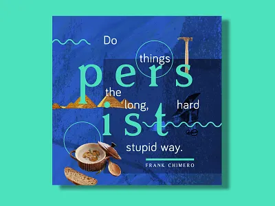 Persist poster abstract blue inspiration modern poster