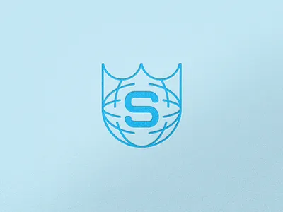 S World Crown blue brand branding crown earth global icon identity illustration logo royal world