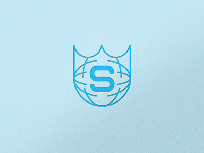 S World Crown blue brand branding crown earth global icon identity illustration logo royal world