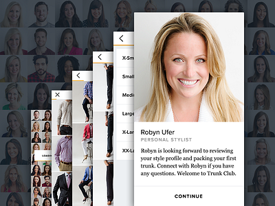 Onboarding app apparel clothes clothing ios mobile navigation nordstrom onboarding sign up stylist trunk club