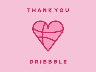 Thank You Dribbble cute dribbble heart love minimal pink thank you thank you dribbble