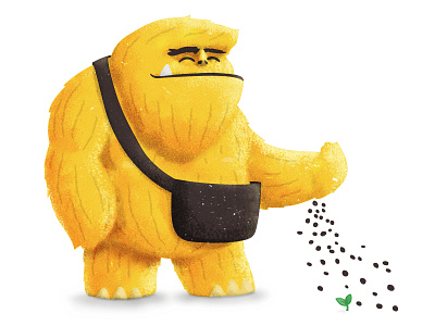 Hay Monster fur hay monster plant sack seeds squinting tooth