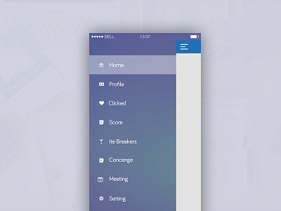 menu flat ios7 ios8 iphone ui ux