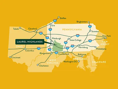 Laurel Highlands Regional Map brandon grotesque laurel highlands map pennsylvania